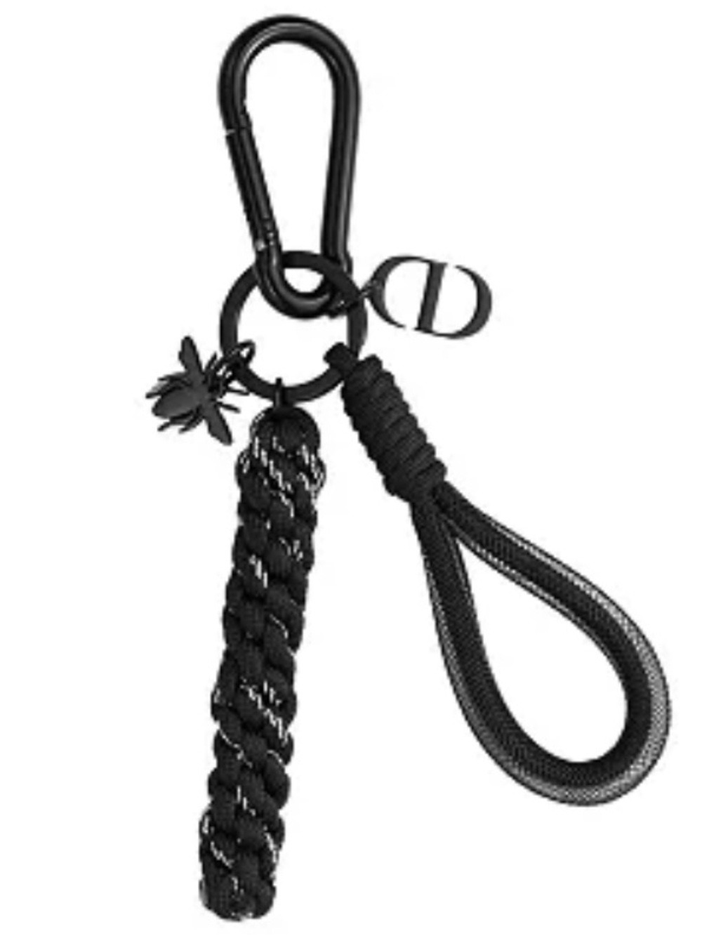 Dior Men’s Key Ring Black Key Chain Bee CD Logo Charms New Authentic